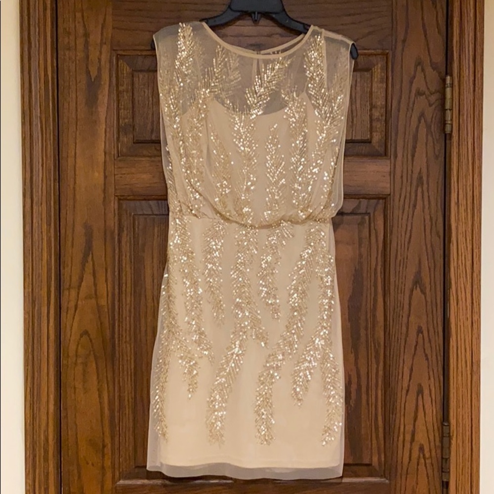 Aidan Mattox Gold Sequin Dress